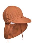 Cap W/Neck - Solid Colour Solhat Brown Melton