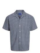 Jorjeff Jacquard Shirt Ss Ln Styd24 Tops T-Kortærmet Skjorte Navy Jack...