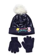 Bonnet & Gloves Accessories Winter Accessory Set Blue Gurli Gris