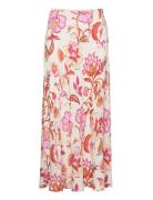 Floral Long Skirt Lang Nederdel Cream Mango