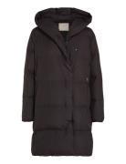 Lw Padded Funnel Neck Wrap Coat Foret Jakke Black Calvin Klein