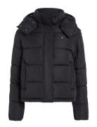 Matte Monologo Nd Short Puffer Foret Jakke Black Calvin Klein Jeans