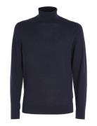 Superior Wool Turtle Neck Tops Knitwear Turtlenecks Navy Calvin Klein