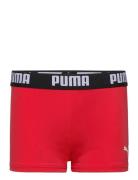 Puma Swim Boys Logo Swim Trunk 1P Sport Swimshorts Red Puma Swim