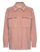 Double Faced Wool Shacket Tops Overshirts Pink Calvin Klein