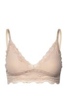 Silk Bra W/Lace Lingerie Bras & Tops Soft Bras Non Wired Bras Beige Ro...