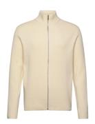 Knitted Zip Cardigan Tops Knitwear Full Zip Jumpers Cream Lindbergh