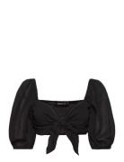 Silvana Top Tops Crop Tops Short-sleeved Crop Tops Black Gina Tricot