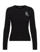 Button-Trim Cable-Knit Cotton Sweater Designers Knitwear Jumpers Black...