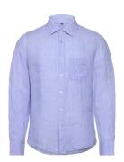 Classic Fit 100% Linen Shirt Tops Shirts Linen Shirts Blue Mango