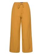 Trousers Bella Linen Cropped Bottoms Trousers Linen Trousers Yellow Li...