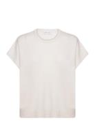 Cap Sleeve T-Shirt Designers Knitwear Jumpers Cream Davida Cashmere