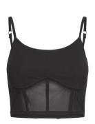 Sport Tech Corset Top Sport Crop Tops Sleeveless Crop Tops Black Super...