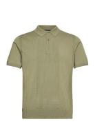 Reymond Solid Polo Designers Knitwear Short Sleeve Knitted Polos Khaki...