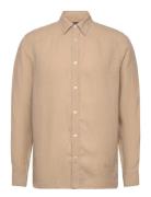 Reg Ls Clean Linen Shirt Tops Shirts Linen Shirts Beige J. Lindeberg