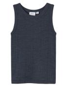 Nmmwang Wool Needle Tank Top Noos Tops T-shirts Sleeveless Navy Name I...