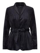 Sensual Velour Robe Top Morgenkåbe Black Triumph