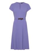 Belted Georgette Dress Knælang Kjole Purple Lauren Ralph Lauren