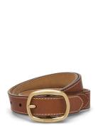 Smooth Vachetta-25Mm Ovl Bk-Blt-Med Bælte Brown Polo Ralph Lauren