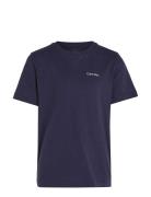 Chest Inst.logo Ss T-Shirt Tops T-Kortærmet Skjorte Blue Calvin Klein