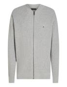 Structure Baseball Zip Through Tops Knitwear Full Zip Jumpers Grey Tom...