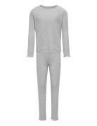 Kogmunte Loungewear L/S Pant Set Jrs Pyjamassæt Grey Kids Only