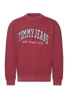 Tjm Rlx Tj Gd Varsity Crew Tops Sweatshirts & Hoodies Sweatshirts Red ...