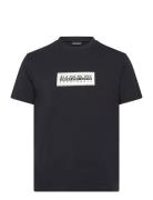 S-Box Logo Ss Tops T-Kortærmet Skjorte Black Napapijri