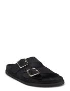 Blake Sandal - Black Suede Flade Sandaler Black Garment Project