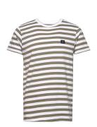 Basic Striped Tee Ss Tops T-Kortærmet Skjorte Green Clean Cut Copenhag...