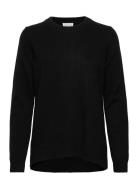 Straight O-Neck Sweater Tops Knitwear Jumpers Black Davida Cashmere