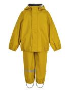 Pu Rain W. Susp. Recycled Outerwear Rainwear Rainwear Sets Yellow Mikk...