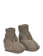 Wool Footies Slippers Hjemmesko Beige Mikk-line