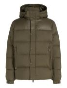 Mix Down Hooded Puffer Jacket Foret Jakke Green Tommy Hilfiger