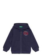 Jacket W/Hood L/S Tops Sweatshirts & Hoodies Hoodies Navy United Color...