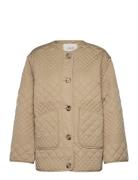 Yaslaurie Ls Padded Jacket S. Noos Quiltet Jakke Beige YAS