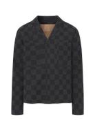 Cosimo Japanese Sashiko Check Tops Overshirts Black Rue De Tokyo