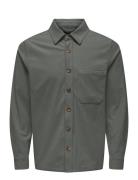 Onstile Corduroy 0111 Shirt Tops Shirts Casual Grey ONLY & SONS
