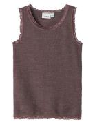 Nmfwang Wool Needle Tank Top Tops T-shirts Sleeveless Brown Name It