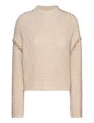 Vmnewcream Ls Funnelneck Pullover Boo Tops Knitwear Jumpers Beige Vero...