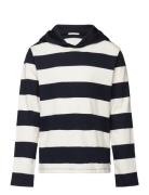 Striped Hooded Longsleeve Tops Sweatshirts & Hoodies Hoodies Navy Tom ...