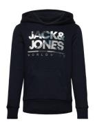 Jjluke Sweat Hood Jnr Tops Sweatshirts & Hoodies Hoodies Navy Jack & J...