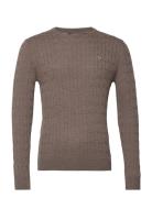 Merino Cable Ck Designers Knitwear Round Necks Beige Morris