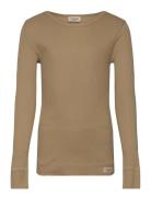 Plain Tee Ls Tops T-shirts Long-sleeved T-Skjorte Brown MarMar Copenha...