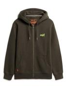 Essential Logo Zip Hoodie Tops Sweatshirts & Hoodies Hoodies Green Sup...