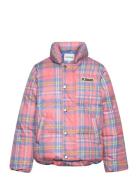 Check Aop City Puffer Jacket Foret Jakke Pink Mini Rodini