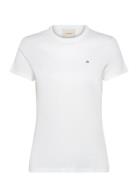 Ck Emb Graphic Slim T-Shirt Tops T-shirts & Tops Short-sleeved White C...