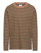 Tnlane L_S Rib Tee Tops T-shirts Long-sleeved T-Skjorte Brown The New