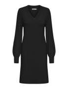 Onlkatia Ls V-Neck Dress Nca Knt Knælang Kjole Black ONLY