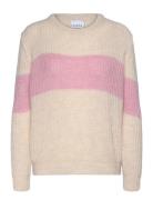 Mia Knit Sweater Tops Knitwear Jumpers Beige Noella